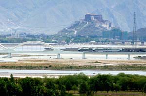 Tibet train and Potala Palace